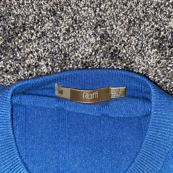 Mens Raffi 100% Cashmere Blue Sweater Size XL 54 - Picture 2 of 6